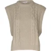 Six Ames Karina Genser Vest Beige - Elegant strikkejakke for damer