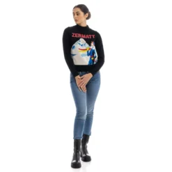 MC2 Saint Barth Rundhalset strikkejakke i svart - Elegant og behagelig dameoverdel -Dame-strikkegensere Salg unnamed file 1050