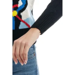 MC2 Saint Barth Rundhalset strikkejakke i svart - Elegant og behagelig dameoverdel -Dame-strikkegensere Salg unnamed file 1051