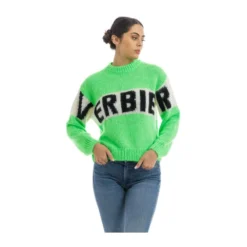 MC2 Saint Barth Rundhalset strikkejakke i grønn - Elegant og behagelig dameoverdel -Dame-strikkegensere Salg unnamed file 1080