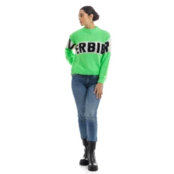 MC2 Saint Barth Rundhalset strikkejakke i grønn - Elegant og behagelig dameoverdel -Dame-strikkegensere Salg unnamed file 1084