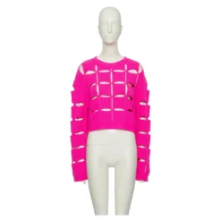 Valentino Rundhalset Strikkegenser i Rosa - Elegant Dameoverdel