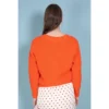 Second Female Faine Knit V-neck - Scarlet Ibis Orange | Dame Overdeler Strikkejakker & Gensere