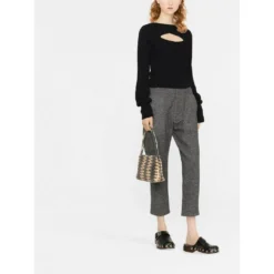 PINKO Rund hals strikkejakke i svart - Elegant og behagelig dameoverdel -Dame-strikkegensere Salg unnamed file 1132