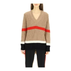 Burberry Salma Kashmir Og Bomullsgenser Beige - Elegant strikkejakke for damer