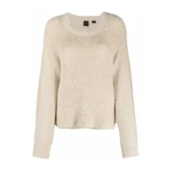 PINKO Rundhalset strikkejakke i beige - Elegant og behagelig dameoverdel -Dame-strikkegensere Salg unnamed file 1147