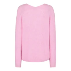 MOS MOSH Rundhalset strikkejakke i rosa - Elegant og behagelig damegenser