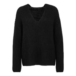 Drykorn Trui Linnas-1000 Black - Elegant strikkejakke for damer