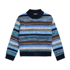 Munthe Rundhalset strikkejakke i blå - Elegant og behagelig dameoverdel -Dame-strikkegensere Salg unnamed file 1187