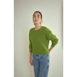 American Vintage East Jumper - Spring Melange Green | Dame Overdeler Strikkejakke -Dame-strikkegensere Salg unnamed file 1193