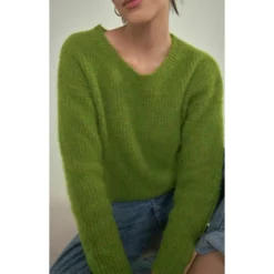 American Vintage East Jumper - Spring Melange Green | Dame Overdeler Strikkejakke -Dame-strikkegensere Salg unnamed file 1196