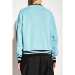 Versace Genser med Medusa-hode i Blå - Elegant Strikkegenser for Damer