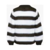 Arnie Says Mørkebrun Melrose Stripe Genser White - Elegant strikkejakke for kvinner
