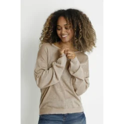 Mørk Beige Cream Cranva Genser - Elegant Strikkejakke for Damer -Dame-strikkegensere Salg unnamed file 1219