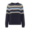 Fransa Sweater Blue - Elegant strikkejakke for damer