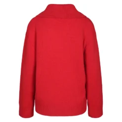 Lisa Yang Dorothy Sweater Red - Elegant Strikkejakke for Damer