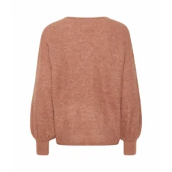 Cream Merle V-Genser Red - Elegant strikke genser for dame -Dame-strikkegensere Salg unnamed file 1244