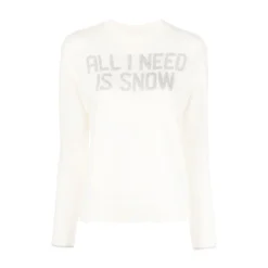 MC2 Saint Barth Rundhalset strikkejakke i hvit - Elegant og behagelig dameoverdel