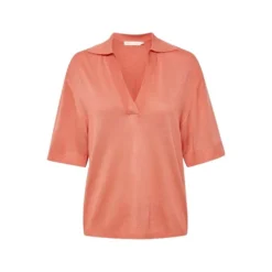 InWear Kilo Polo Pullover Pink - Elegant strikkejakke for damer