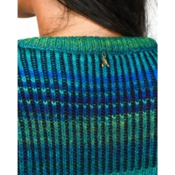 Patrizia Pepe Rundhalset strikkejakke i blå - Elegant damegenser -Dame-strikkegensere Salg unnamed file 1328