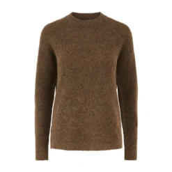 Pieces Sweater Brown - Elegant Strikkejakke for Damer