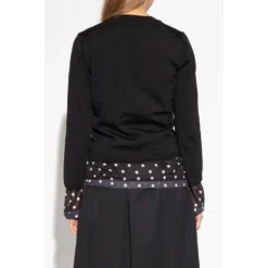 Comme des Garçons Svart Ullgenser - Elegant og Tidløs Strikkegenser for Damer