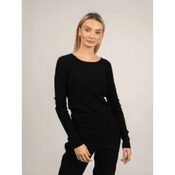 Patrizia Pepe Rundhalset Strikkgenser i Svart - Elegant og Tidløs Dameoverdel -Dame-strikkegensere Salg unnamed file 1368