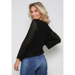 Svart 2-Biz Chippo-Bluse Bluse Black - Elegant Strikkejakke for Damer