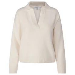 Gran Sasso Off-White V-Neck Overdeler - Elegant Strikkegenser for Damer