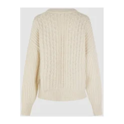 Second Female Rundhalset strikkejakke i hvit - Elegant og behagelig -Dame-strikkegensere Salg unnamed file 1411