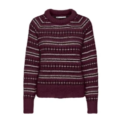 ONLY Alyssa Life Pullover Genser i Burgunderrød - Strikkejakke for Damer