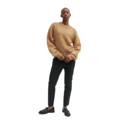 Second Female Brook Knit Drop Shoulder New Tobacco Brown Brown - Strikkejakke for Damer