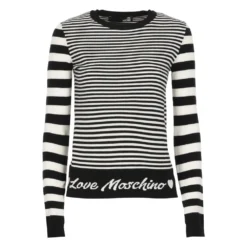 Love Moschino Svart Strikkegenser - Elegant og Tidløs Dameoverdel -Dame-strikkegensere Salg unnamed file 1477