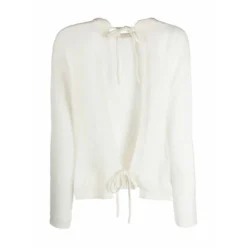 Semicouture Hvit Strikkegenser - Elegant Overdel for Damer