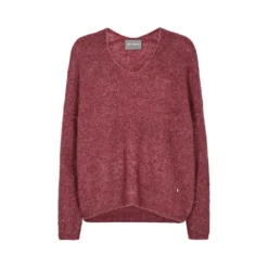 MOS MOSH Rød Rundhalset Genser - Myk og Stilfull Strikkegenser for Damer -Dame-strikkegensere Salg unnamed file 1490