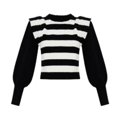 Notes Du Nord Ena Sweater With Puff Sleeves Black - Elegant Dameoverdel -Dame-strikkegensere Salg unnamed file 1509