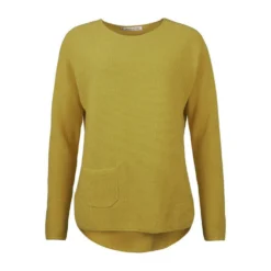 Mansted Gul Rundhalset Strikkegenser - Elegant og Komfortabel