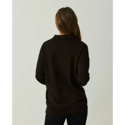 Lexington Mørkebrun Heather Merino Polo Overdeler - Elegant Strikkejakke for Damer -Dame-strikkegensere Salg unnamed file 1526