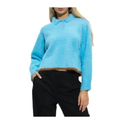 Jacquemus Neve Sweater Blue - Elegant Strikkejakke for Damer -Dame-strikkegensere Salg unnamed file 1553