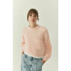 Oransje American Vintage Yanbay Genser - Strikket Genser for Dame -Dame-strikkegensere Salg unnamed file 1565