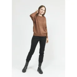 Signature Brun Strikket Genser - Rund Hals, Høy Kvalitet | Dame Strikkejakker & Gensere -Dame-strikkegensere Salg unnamed file 162