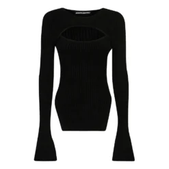 Andrea Adamo Rundhalset Strikkegenser i Svart | Elegant og Komfortabel Dameoverdel -Dame-strikkegensere Salg unnamed file 1620