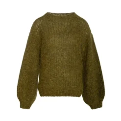 Arnie Says MĂžrkegrĂžnn Finley Genser - Strikket Genser for Kvinner