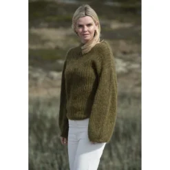 Arnie Says Mørkegrønn Finley Genser - Strikket Genser for Kvinner -Dame-strikkegensere Salg unnamed file 1632
