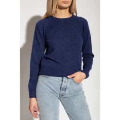 A.P.C. Ullgenser i Blå - Høy kvalitet strikkejakke for damer