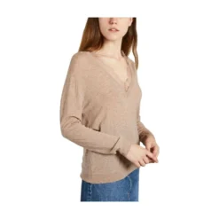 IRO Haby Sweater Beige - Elegant strikkejakke for kvinner -Dame-strikkegensere Salg unnamed file 167