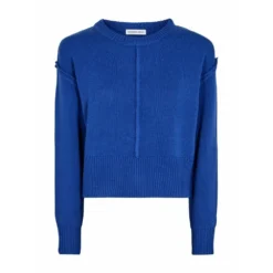 Designers Remix Rundhalset strikket genser i blå - Elegant og behagelig dameoverdel