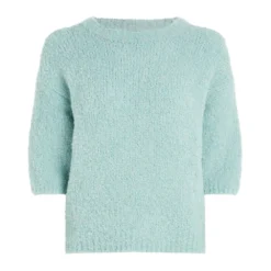 Penn&Ink N.Y Rundhalset strikket genser i blÄ - Elegant og behagelig damegenser