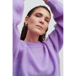 Second Female Lyselilla Brookline Knit O-Neck Genser i Lilla - Elegant og Komfortabel Overdel for Damer -Dame-strikkegensere Salg unnamed file 1703