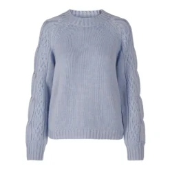 RICCOVERO - W Provence Sweater Light Sky Blue 511 Blue | Dame Overdeler Strikkejakker & Gensere